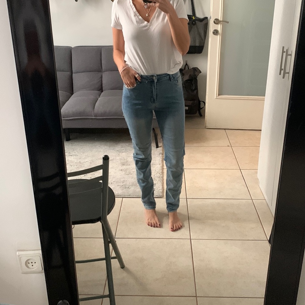 Studio Pasha blue skinny denim jeans size 8 high waisted